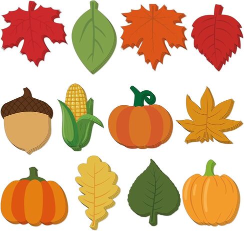MixTeach 180 Pcs Fall Leaf Cutouts Paper Autumn Leaves 4" Multiple Styles Maple Leaves Pumpkin Acorn Die Cut Thanksgiving Bulletin Board Decor for Classroom School Thanksgiving Crafts Party Wall Decor in Saudi Arabia