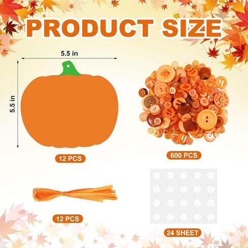 CraftyDream 12 مجموعة أزرار مجموعة القرع Fall Pumpkin Fall Halloween Ornamp in Saudi Arabia