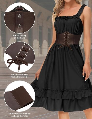 GRACE KARIN Womens Corset Belt Vintage Lace-up Cinch Elastic Waist Belt in Kuwait
