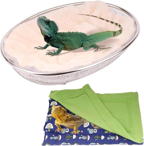 Bearded Dragon Recliner with Reptile Sleeping Bag Blanket Lizard Chaise Lounge Habitat with Soft and Warm Mat Reptile Sleeping Bed Terrarium Tank Accessories in Kuwait