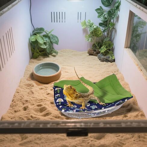 Bearded Dragon Recliner with Reptile Sleeping Bag Blanket Lizard Chaise Lounge Habitat with Soft and Warm Mat Reptile Sleeping Bed Terrarium Tank Accessories in Kuwait