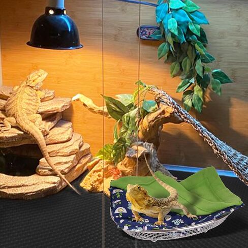 Bearded Dragon Recliner with Reptile Sleeping Bag Blanket Lizard Chaise Lounge Habitat with Soft and Warm Mat Reptile Sleeping Bed Terrarium Tank Accessories in Kuwait