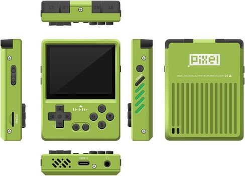 GKD Pixel 2 Metal Console 2.4 بوصة IPS شاشة ألومنيوم ألعاب ألعاب ألومنيوم رجعية الجيب Mini Game Console المحمولة تأتي مع بطاقة 64 جيجابايت TF (الأزرق) in Kuwait