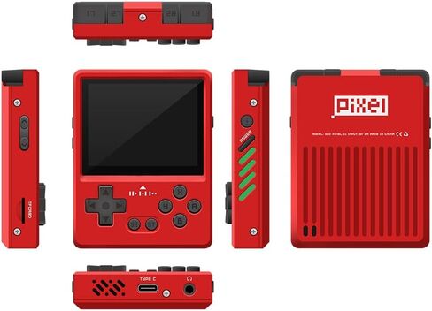 GKD Pixel 2 Metal Console 2.4 بوصة IPS شاشة ألومنيوم ألعاب ألعاب ألومنيوم رجعية الجيب Mini Game Console المحمولة تأتي مع بطاقة 64 جيجابايت TF (الأزرق) in Kuwait