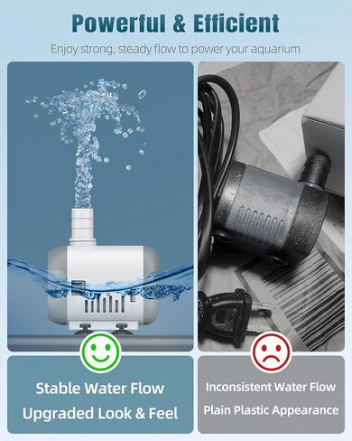 Pawfly Small Fountain Pump, 130 GPH Submersible Water Pump for Fountain, 8 W Mini Water Pump with 2.6 ft. High Lift, Quiet Water Fountain Pump for Aquarium Fish Tank & Waterfall in Saudi Arabia
