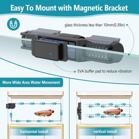 Hygger Aquarium Gyre Wave Mave Mave Tank Pump Cross-Flow Pump قابلة للتعديل ماء ماء. in Saudi Arabia
