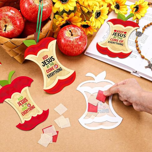 24 مجموعة من الحرف اليدوية من Apple Crafts مجموعات دينية يسوع في بطاقات Apple Apple الفنية الخريف الخريف لافتات ورقة لافت in Kuwait