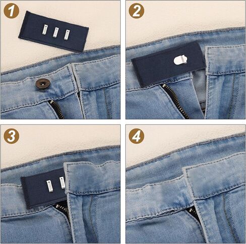 موسعات خطاف Uxcell 4PCS للبنطلون ، موسعات الجينز القابلة للتعديل للنساء بنطلون بنطلون جينز (Navy Blue ، 3.2x1.4inch) in Saudi Arabia