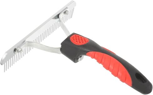 POPETPOP Ergonomic Rubber Handle Horse Grooming Comb for Fur Cleaning and Shedding Practical Non Slip Horse Hair Rake Cattle and Domestic Animals in Saudi Arabia