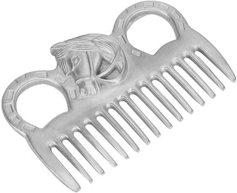Metal Horse Comb, Portable Polishing Technology Cleaning Opening Knot Supply Professional Grooming Tool for Livestock Horse Hair Care Stainless Steel 10x7x0.5cm in Saudi Arabia