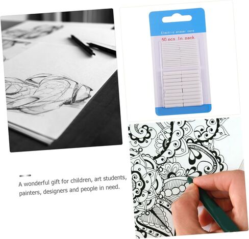 Uonlytech 100Pcs Electric Eraser Cores Replacement for Students Sketching Drawing Practical Pencil Eraser Refills Compact and Easy to Use for Art Office Craft in Saudi Arabia