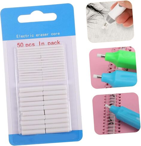 Uonlytech 100Pcs Electric Eraser Cores Replacement for Students Sketching Drawing Practical Pencil Eraser Refills Compact and Easy to Use for Art Office Craft in Saudi Arabia