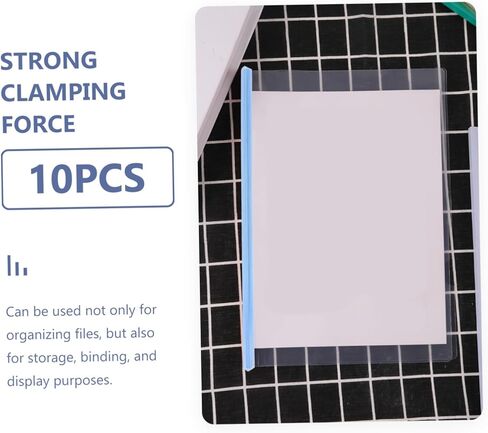 20pcs A4 البلاستيك شريحة المجلدات مقاطع فضفاضة السحب القضيب مقاطع الكتب لمستندات التنظيم ومستلزمات القرطاسية in Kuwait