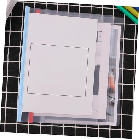 20pcs A4 البلاستيك شريحة المجلدات مقاطع فضفاضة السحب القضيب مقاطع الكتب لمستندات التنظيم ومستلزمات القرطاسية in Kuwait