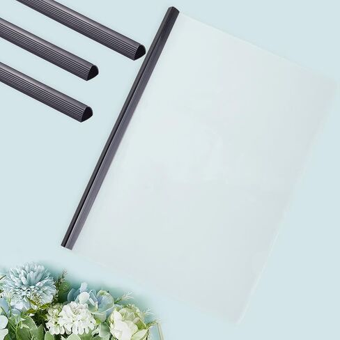 CRASPIRE Binding Bar Capacity A4 Size Folder 12In Book Slide Binders Books Clips Grip 70 Sheets Pull Rod Plastic for Office Loose Leaf Sliding Bookbinding Report Cover 10Pcs Black in Saudi Arabia