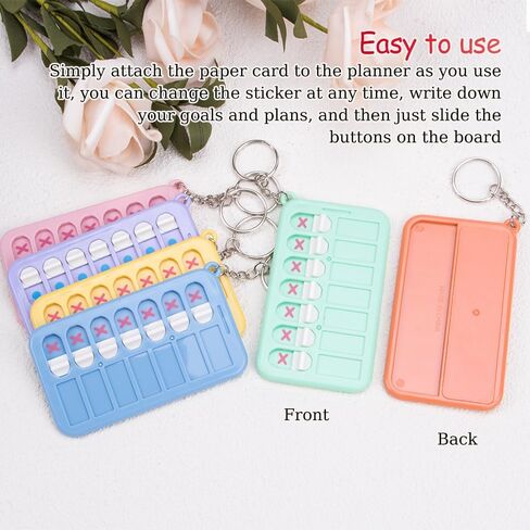 ZORZA 6Pcs Portable Chore Planner Key Chains & Behavior Tracker Creative DIY Task Board with Checklist Memo Board Schedule Key Rings & List Cards Stickers for Efficient Daily Habit Planning in Saudi Arabia