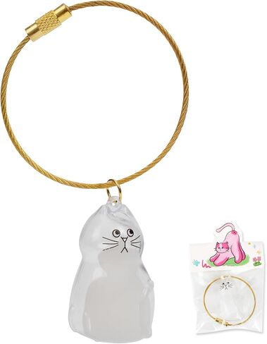 Cat Hair Storage Keychain: Pet Fur Keepsake Collector, Dog Transparent Pendant Memorial Bottle, Cat Lover Collecting Gift (Fat Cat) in Saudi Arabia
