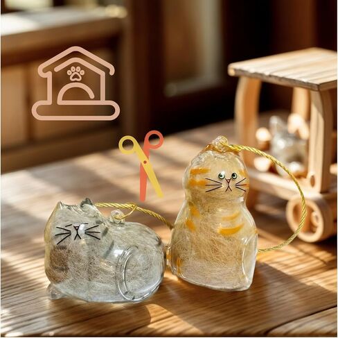Cat Hair Storage Keychain: Pet Fur Keepsake Collector, Dog Transparent Pendant Memorial Bottle, Cat Lover Collecting Gift (Fat Cat) in Saudi Arabia