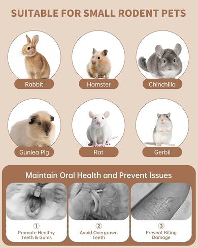 31PCS Rabbit Chew Treat Toys for Teeth Health, Natural Bunny Enrichment Toys for Boredom & Stress Relief, Keep Busy Toys for Guinea Pig Chinchilla Hamster Rat Gerbil Degu Indoor Outdoor in Saudi Arabia