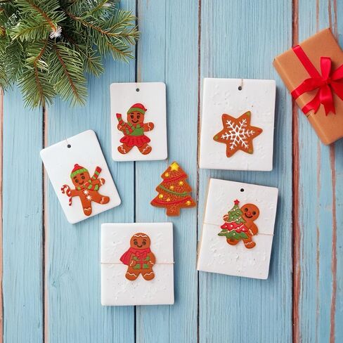 60 Pcs Mini Gingerbread Charms for Craft 1 inch Christmas DIY Flatback Charms 6 Style Mini Resin Figurines for DIY Christmas Embellishments, Party Favors & Gift Decor (Brown) in Kuwait