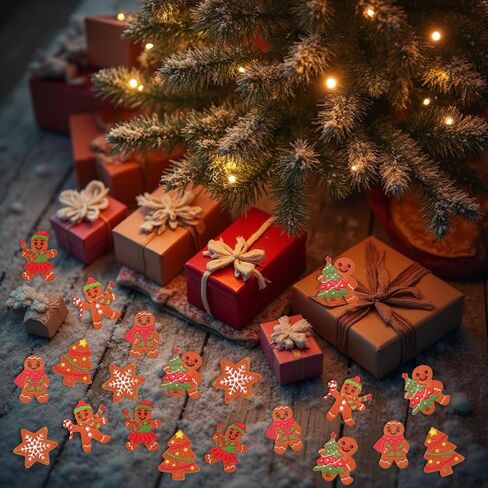 60 Pcs Mini Gingerbread Charms for Craft 1 inch Christmas DIY Flatback Charms 6 Style Mini Resin Figurines for DIY Christmas Embellishments, Party Favors & Gift Decor (Brown) in Kuwait