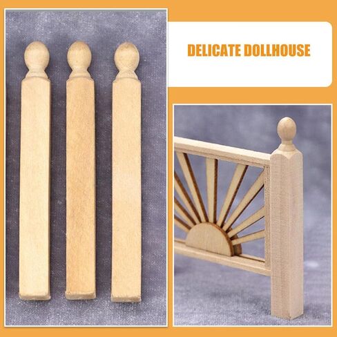 Vaguelly 8pcs Mini Pillars for Dollhouse Stairs Decorative Posts for Crafting Unique Miniature Scenes Dollhouse Accessories in Saudi Arabia