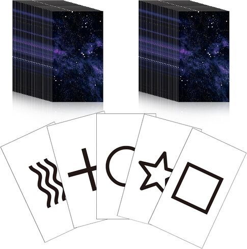 Ctosree 50 Pcs ESP Testing Cards Unmarked ESP Deck Trick 5-Symbol Intuition Recognition Psychic Recognition Test Cards, Total 2 Pack, 25 Pcs Each in Saudi Arabia
