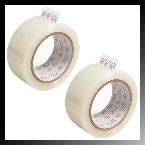Box Tape [2 Rolls x 110 Yards] x [1.88 in] Crystal Clear Heavy Duty Designed for Moving Mailing Carton Sealing Shipping Packing Refill Tape (2 Rolls, 110 Yard) in Kuwait