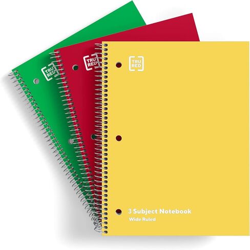 Tru Red Staples 3-Sign-Signber Right 8 × 10.5 بوصة محكم ، 120 ورقة ، ألوان متنوعة ، 3/حزمة (TR11669) in Saudi Arabia