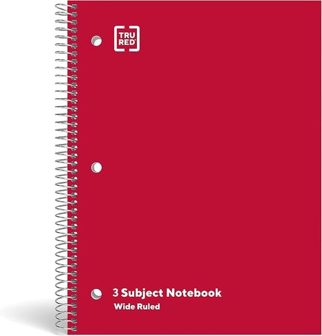 Tru Red Staples 3-Sign-Signber Right 8 × 10.5 بوصة محكم ، 120 ورقة ، ألوان متنوعة ، 3/حزمة (TR11669) in Saudi Arabia