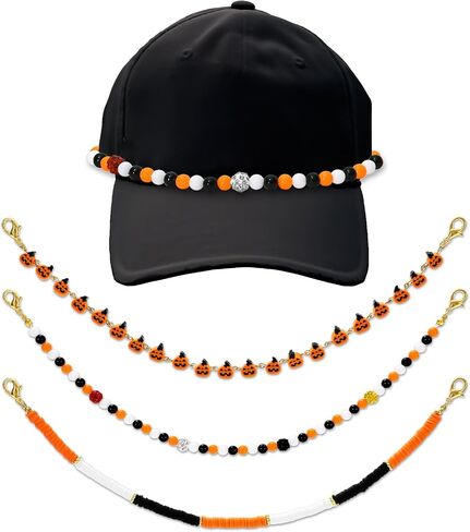 JarThenaAMCS 3Pcs Halloween Trucker Hat Chains Detachable DIY Polymer Clay Chains Hat Charms for Costume Accessories in Saudi Arabia