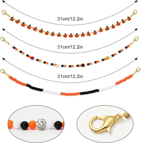 JarThenaAMCS 3Pcs Halloween Trucker Hat Chains Detachable DIY Polymer Clay Chains Hat Charms for Costume Accessories in Saudi Arabia