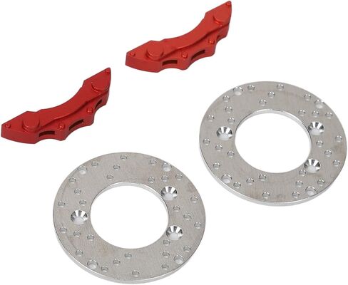RC Car Brake Disc Aluminum Alloy High Simulation Wheel Brake Disc Caliper Set for 1/10 RC Cars Silver Red 35mm 1.4in 2PCS in Saudi Arabia
