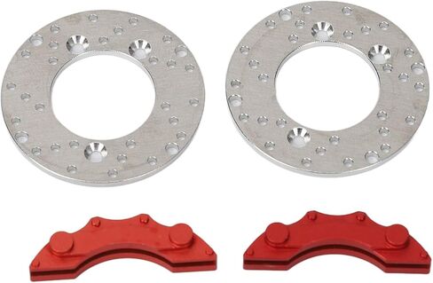 RC Car Brake Disc Aluminum Alloy High Simulation Wheel Brake Disc Caliper Set for 1/10 RC Cars Silver Red 35mm 1.4in 2PCS in Saudi Arabia