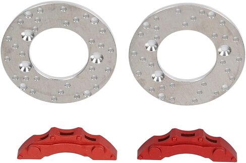 RC Car Brake Disc Aluminum Alloy High Simulation Wheel Brake Disc Caliper Set for 1/10 RC Cars Silver Red 35mm 1.4in 2PCS in Saudi Arabia