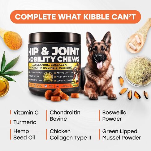 Glucosamine for Dogs 500mg - دعم الورك والمفصل مع الكولاجين ، شوندروتن والكركم - الدكتوراه المعادلة - ملحق التنقل للكلاب - 140 مضغ - نكهة لحم البقر - مصنوعة في الولايات المتحدة الأمريكية in Saudi Arabia