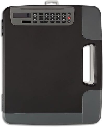 Staples 1671416 الحافظة المحمولة مع الآلة الحاسبة Hvy Duty Black 14 3/8 × 12 × 1 5/8 in Saudi Arabia