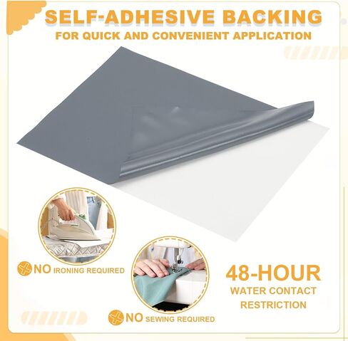 PATIKIL Nylon Repair Patch 8 x 6 Inch, 4pcs Self-Adhesive Down Jacket Repair Patches Waterproof Fabric Repairing Tape for Tents Sleeping Bag Outdoor Camping Gear, Gray in Saudi Arabia