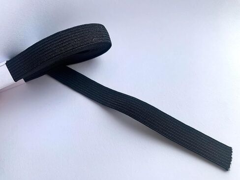 5 Yards 3/8 inch Black Elastic Band for Sewing, Masks, Crafting, Braided Stretch Strap, Elastic String Cord, High Elasticity (5 Yards 3/8 Inch Black) in Saudi Arabia
