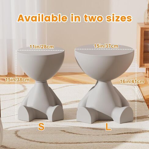 Small Modern Bowl-Shaped Side Table, Sculptural Round Storage Table with Display Top, Black (Grey M) in Saudi Arabia