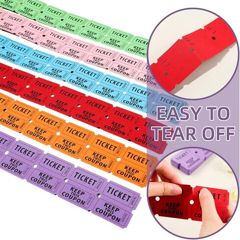 10،000 تذكرة يانصيب 10 لفات من 1000 تذكرة كل تذكرة يانصيب مزدوجة Roll 50/50 تذاكر السحب للأحداث حفلات الحفلات Carnivals Classroom Rights (10 Color 10،000) in Kuwait