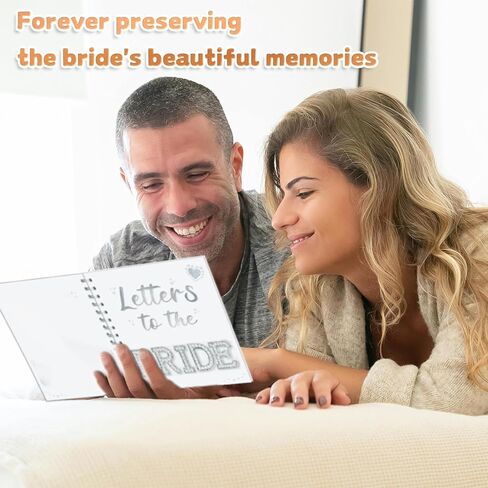 Letters to The Bride Scrapbook 8 x 8 Inch Wedding Scrapbook Bride Memory Book DIY Blank White Scrapbook Pages with Markers, 3D Letters, Letter Stickers, Pearl Stickers, Lace Decorative Stickers in Saudi Arabia