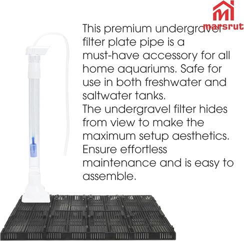 Marsrut 5pcs Under Gravel Filter Aquarium Uplift Tube, Undergravel Bottom Filters for Fish Tanks Water Cleaner Small Board Air Clean System Freshwater Saltwater, Clear Tubing Accessory Kit in Saudi Arabia