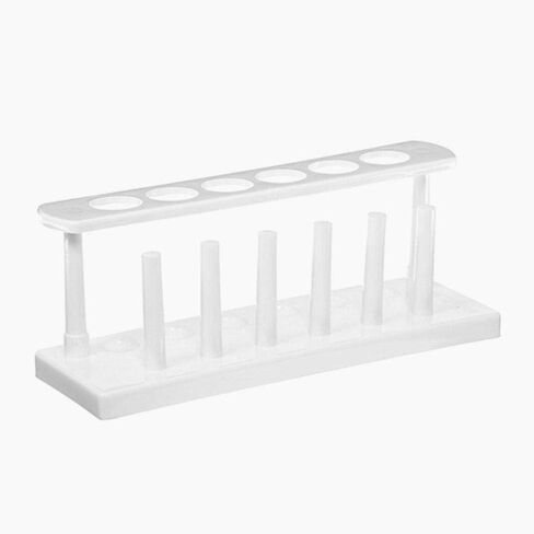 25mm Plastic in-Line Test Tube Rack with Drying Pins, 6 Tube, Polyethylene, White (Pack of 2) in Saudi Arabia