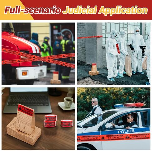 Nuanchu Crime Scene Scene Scene Bag Set -40 Lape Bag 9.45 × 5 × 3 بوصات ، 4 لفات من شريط الختم الأحمر لجمع أدلة الشرطة القتل الغام in Kuwait