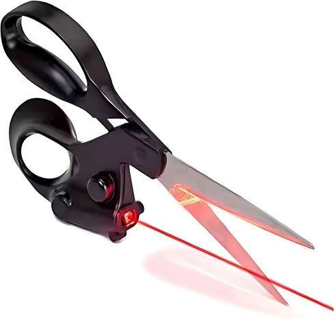 Professional Laser Guided Sewing Scissors for Home Craft Wrapping Gift Fabric Sewing Cut Straight Fast for Fabric Paper Crafts | Upgraded Ergonomic Handle in Saudi Arabia