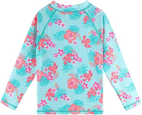 TFJH E Girls Long Sleeve Swimsuits Rashguard Sets Sunsuits UV 50+ Two Piece 3-12Y in Kuwait