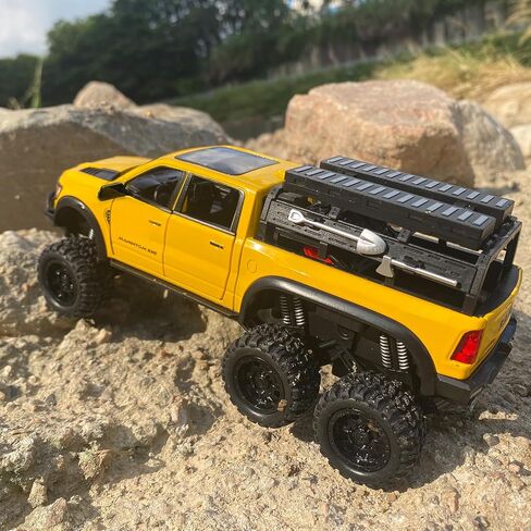 Truck Truck Toy 1/24 DIECAST TRUCTS MAMMOTH MODEL MODEL TRACK TRACK مناسبة للأطفال ومجموعة السيارات ، وسحب السيارات مع الضوء والصوت ، والشاحنات للأطفال الذين تتراوح أعمارهم بين 4-8 （صفراء） in Kuwait