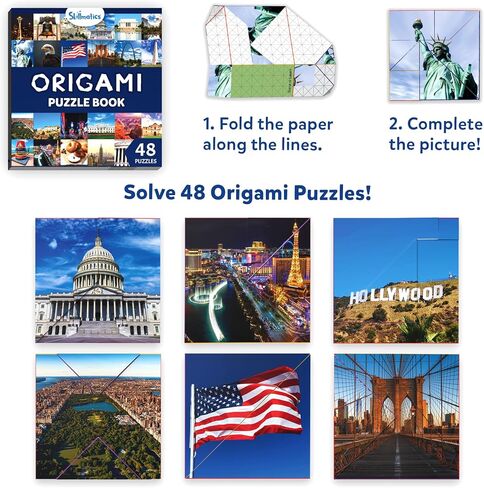 Skillmatics Origami Puzzle Book - 48 Folding Puzzles for Kids, Fun STEM Toy & Brain Teasers, Educational & Travel Gifts for Ages 6, 7, 8, 9, 10 and Up in Saudi Arabia