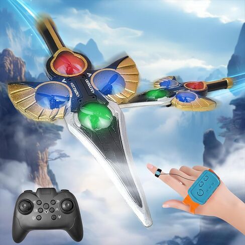 Flying Sword RC Airplane, Gesture Control Airplanes for Kids Adults 8-16, Remote Control Planes with Light, 360° Flip Fighter Jet Toy, Gravity Sensing, Stunt Roll, Gifts for Kids Boys Girls in Kuwait